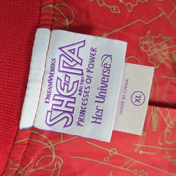 XL Red Satin Jacket with Gold Lettering - Picture 8 of 10